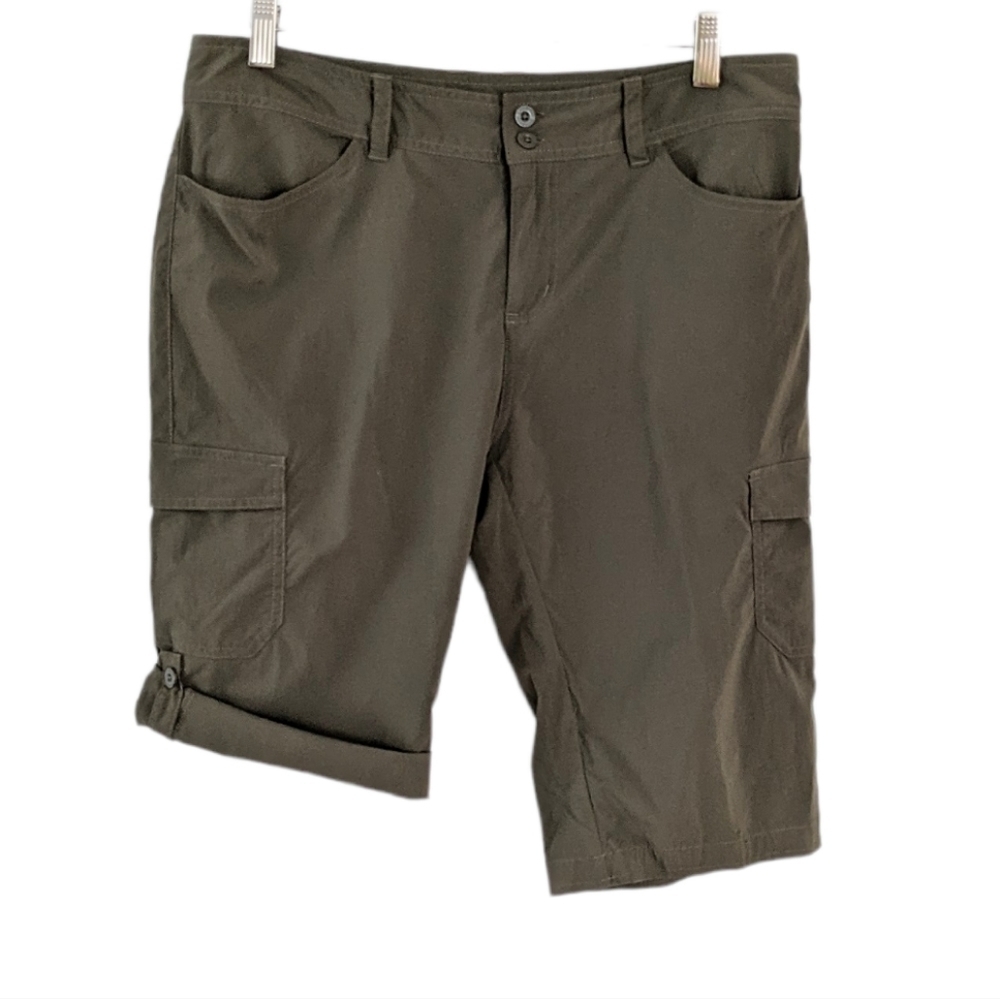 PATAGONIA roll up cargo light weight trail hiking shorts khaki green size 10 @Z